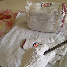 厂家现货700g白棉纱线手套透气滑耐磨劳动防护手套劳保手套批发
