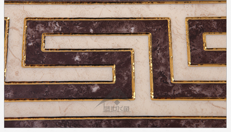 大量生产高质量150x600镶金边腰线瓷砖 家装镶边腰线花.