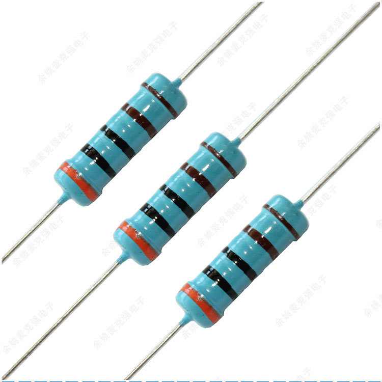 直插金属膜电阻2w 3k 1% 五色环电