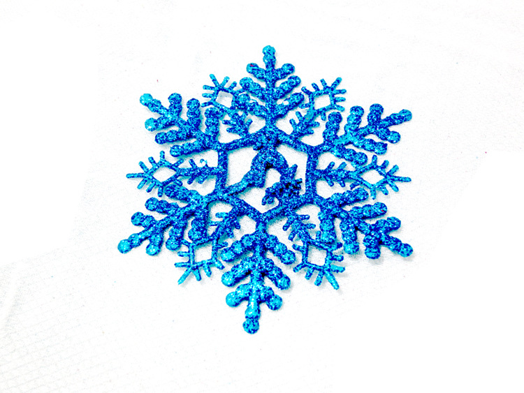 3片价格 圣诞节装饰礼品 11cm彩色雪花片 圣诞树挂件 圣诞用品