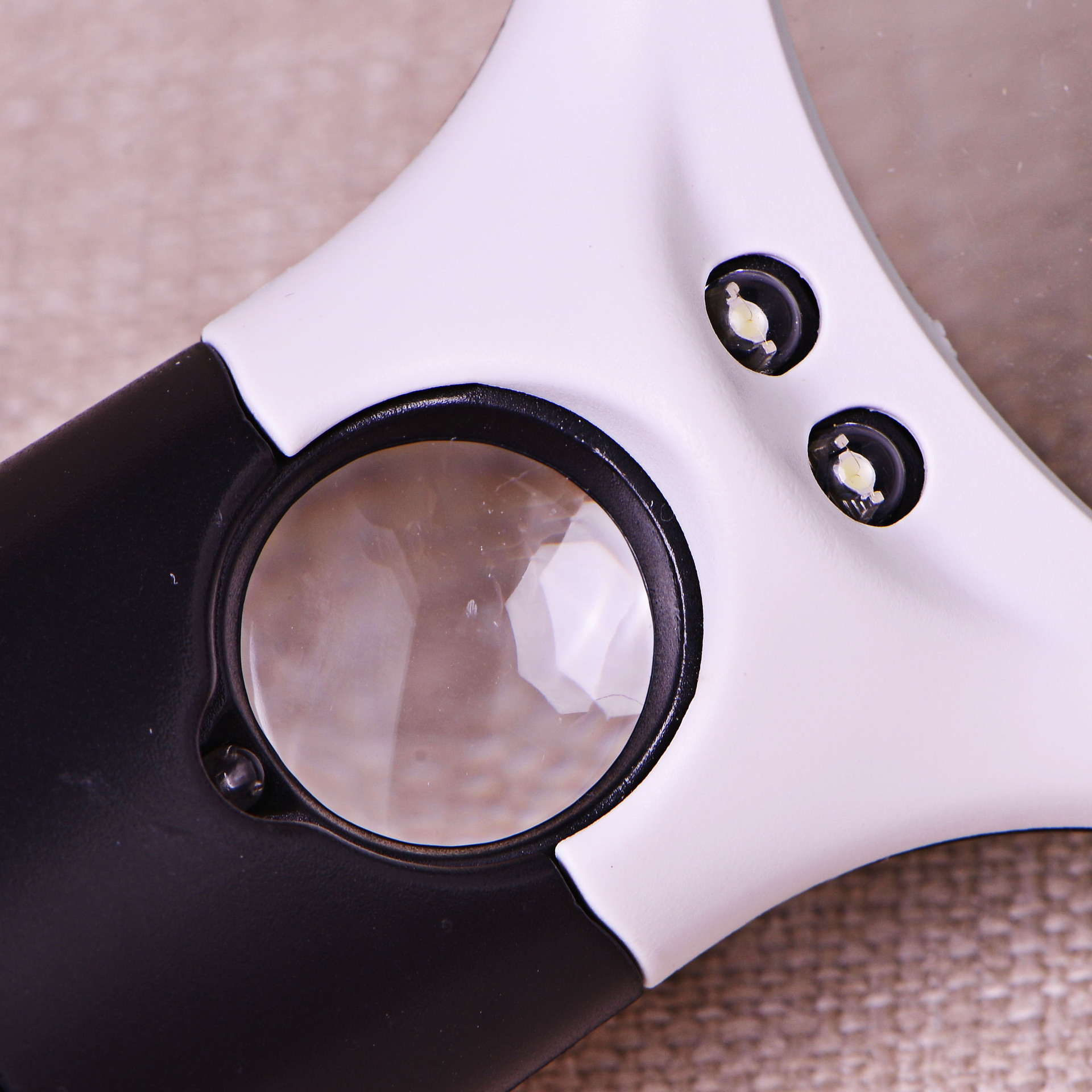 手持led书灯双镜片阅读放大镜 90mm 带验钞 双光拼色放大镜 6903