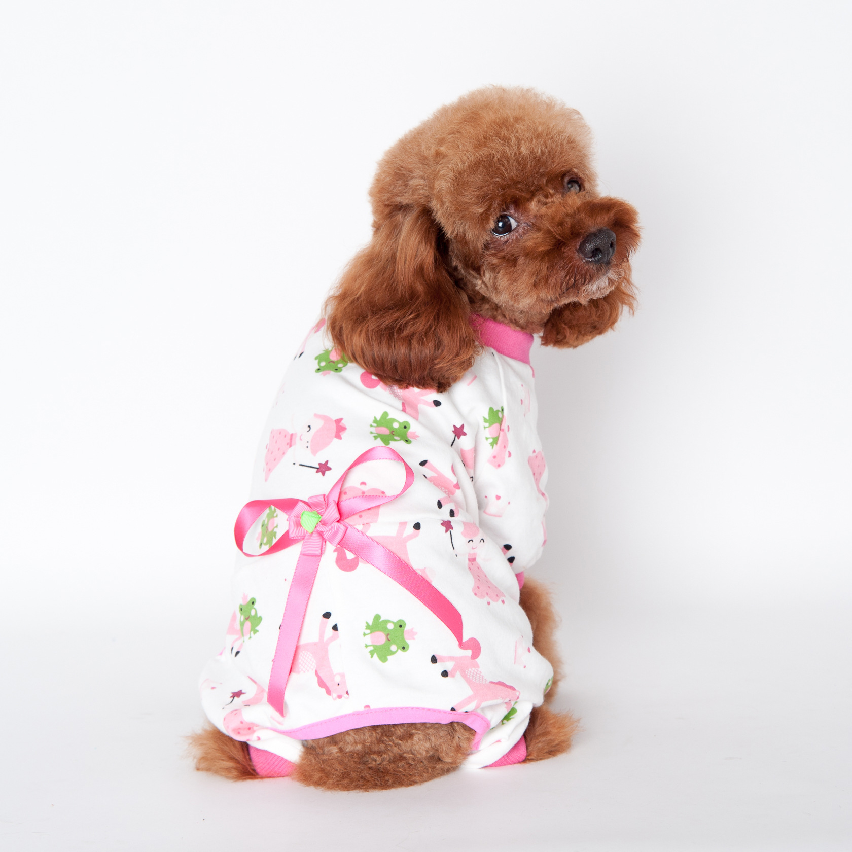 宠物衣服外贸新款 家居服 狗狗四脚衣纯棉印花泰迪衣服