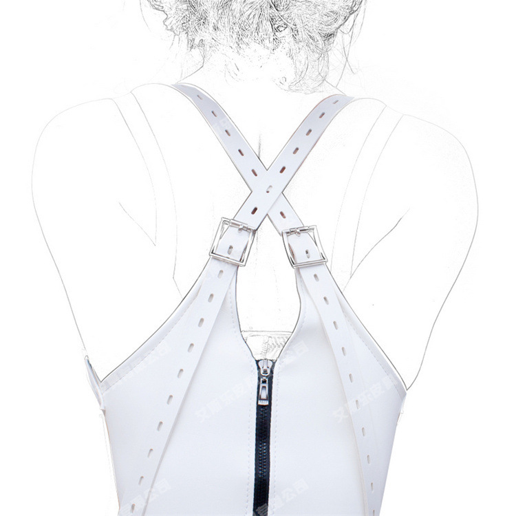 艾斯乐白色欧款拉链紧束单手套情趣紧束手束缚袋禁锢捆绑皮革拘束