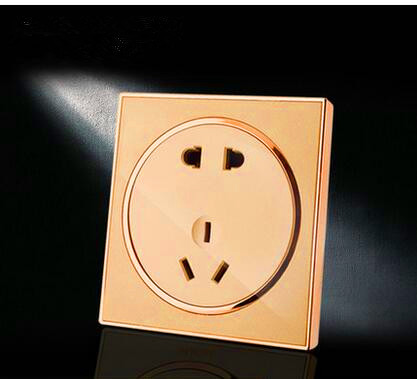 顺派86型土豪金香槟金墙壁暗装开关白板二