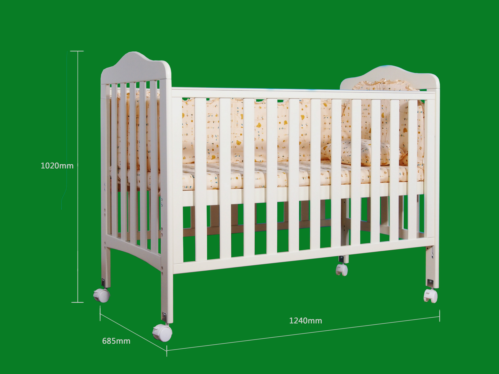 稚尚婴童多功能欧式婴儿床实木宝宝bb摇篮床白色松木儿童床现货