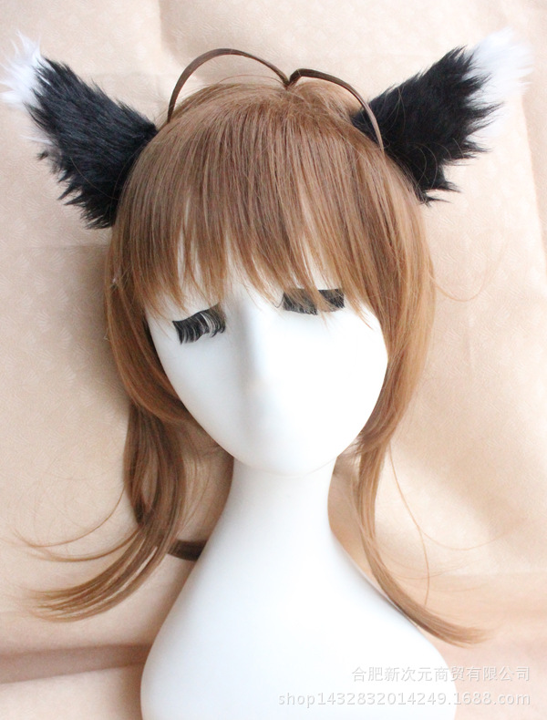 卡通动物耳朵毛绒狐狸耳朵发夹发箍cosplay头饰舞会装扮道具漫展