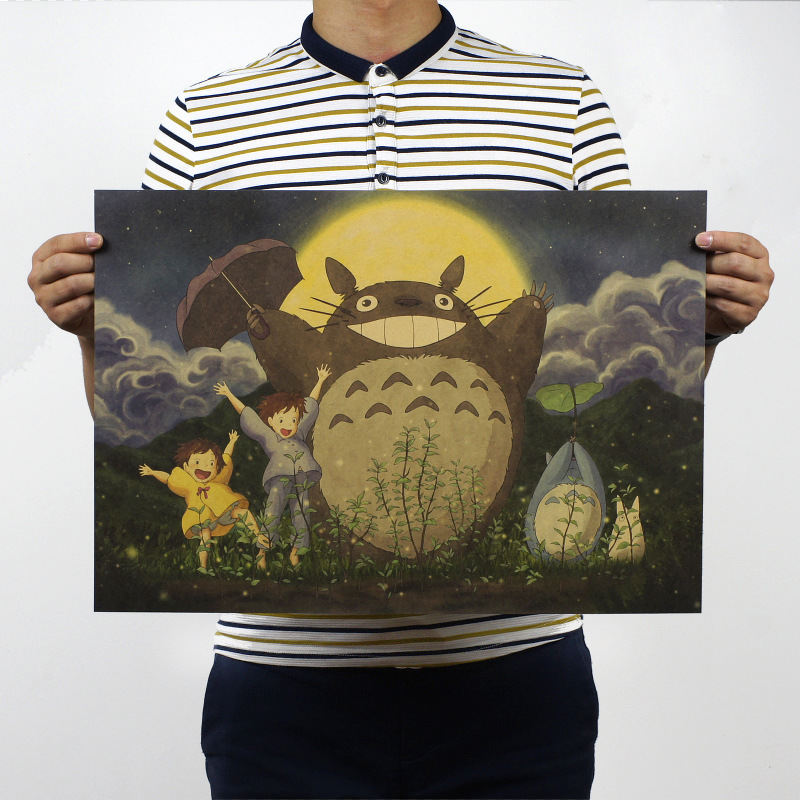 【h272】龙猫b款/经典卡通电影海报/牛皮纸//装饰画51x35.5cm