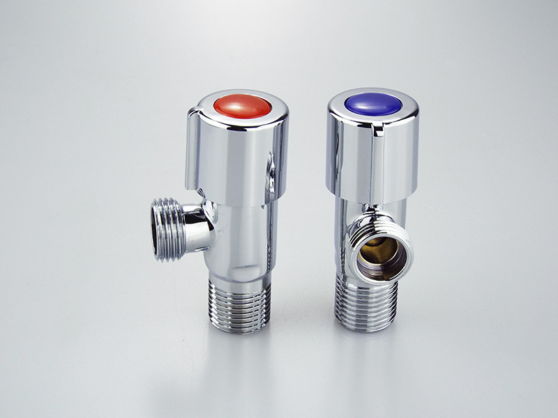 圆头红蓝扣角阀 三角阀 马桶角阀 全铜 冷热水进水开关 oem