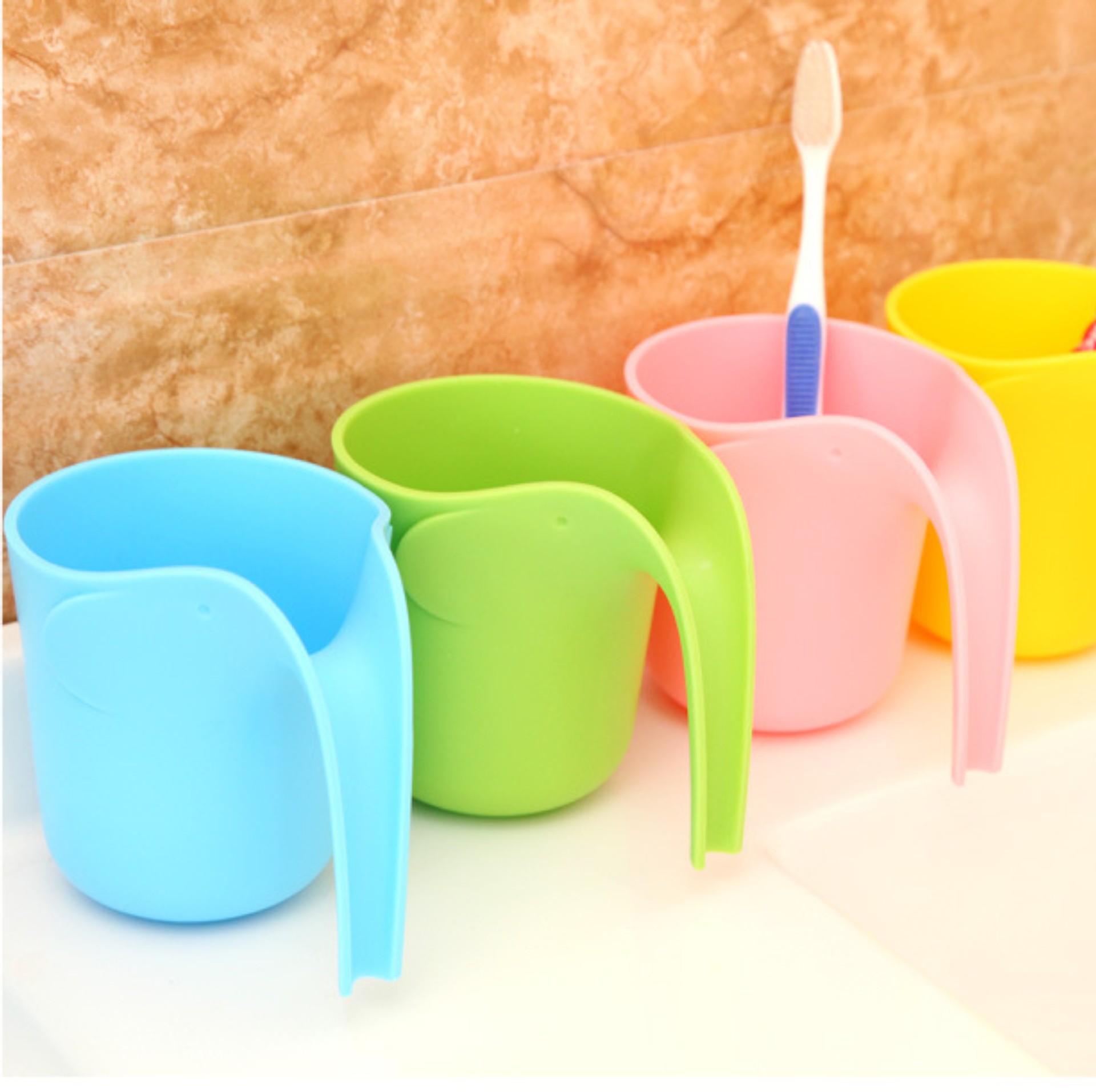 卫生间洗漱多用便携式创意糖果色大象漱口杯