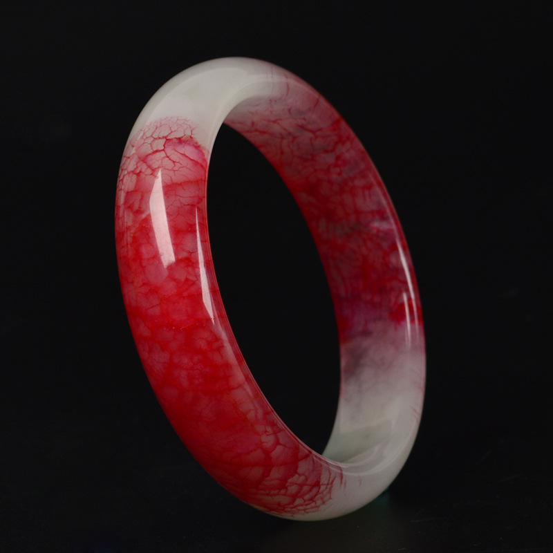 厂家直销 天然a货 精美岫玉凤血石女士手镯玉镯子特价