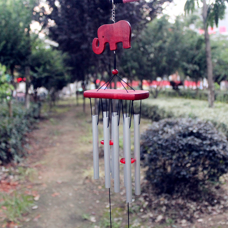 金属管创意风铃 海鸥大象木制手工风铃