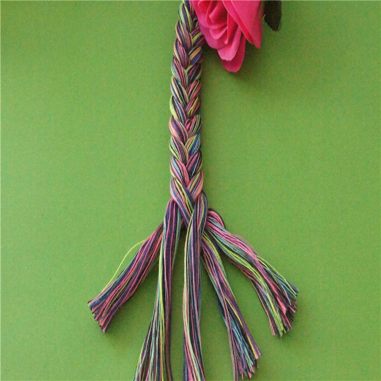 2cm宽涤棉四股编间色辫辫绳