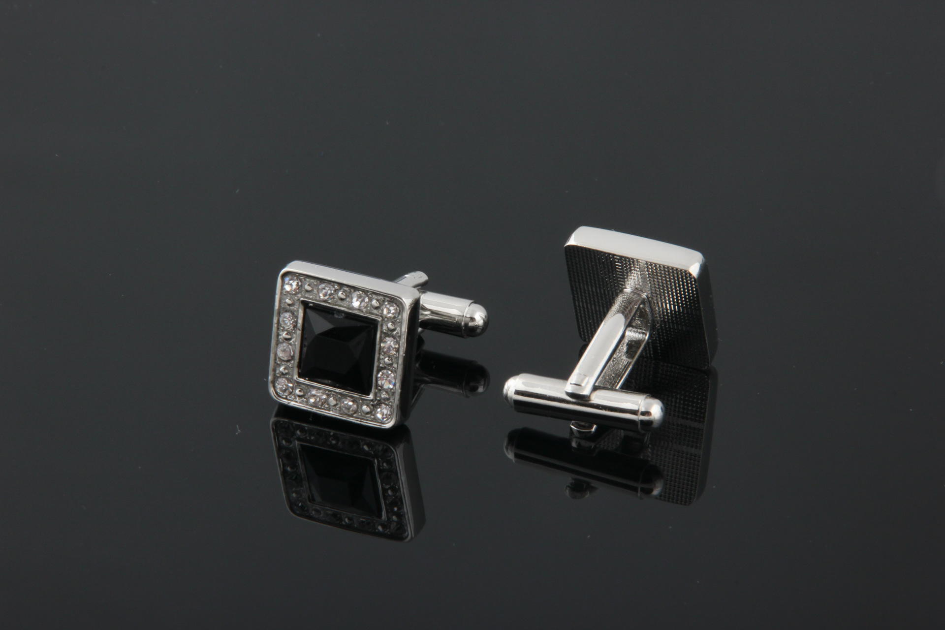 袖扣厂家直销黑色钻袖扣