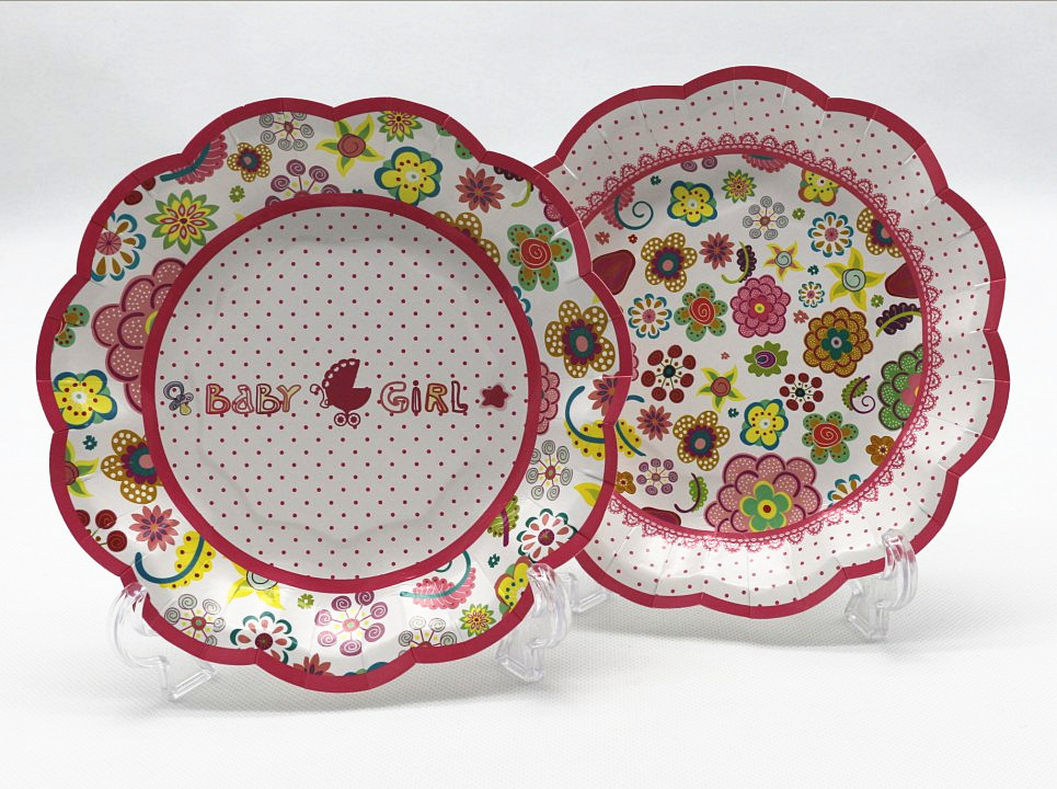 儿童用花边纸盘 一次性纸盘 蛋糕烧烤盘 点心水果盘 厂家直销