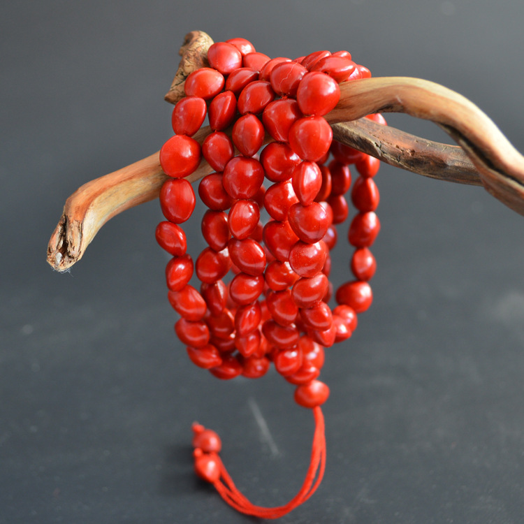 天然相思豆 本命年红绳手链地摊热卖小饰品血菩提手串批发