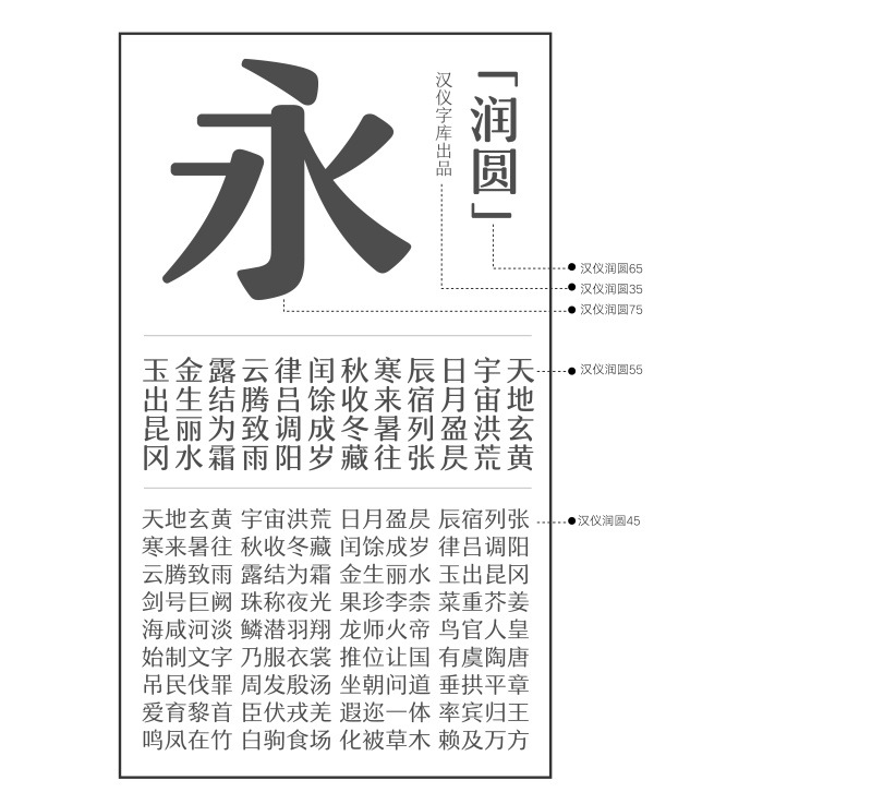汉仪润圆 柔美优雅的情调家族