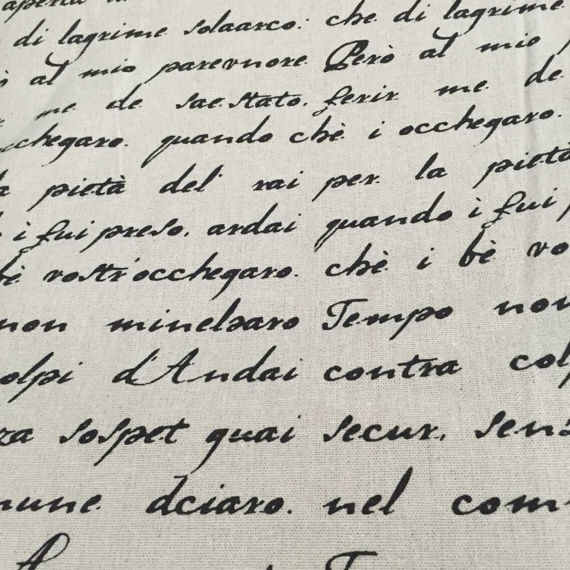 亚麻面料 麻布印花 法文字母 背景布 桌布