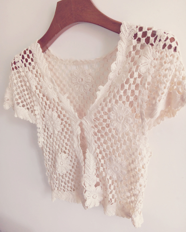 夏季镂空钩花披肩开衫小披肩