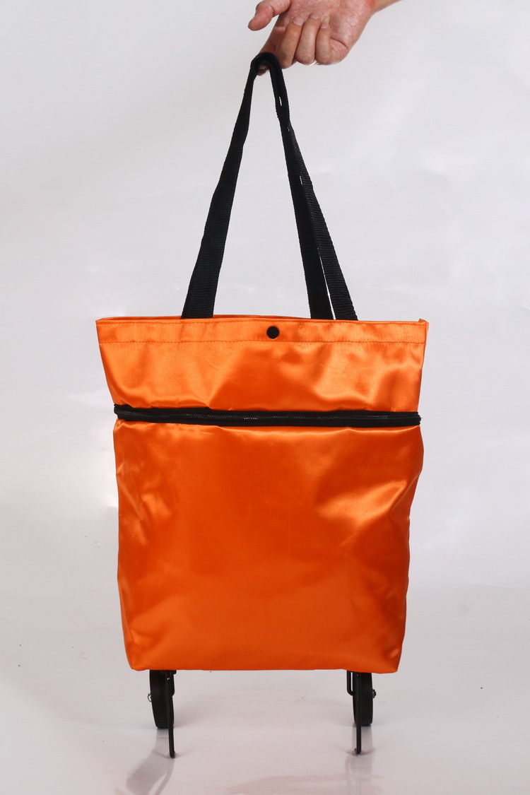 厂家直销色丁布可折叠拖轮购物车袋买菜车小拉包可logo自产自销