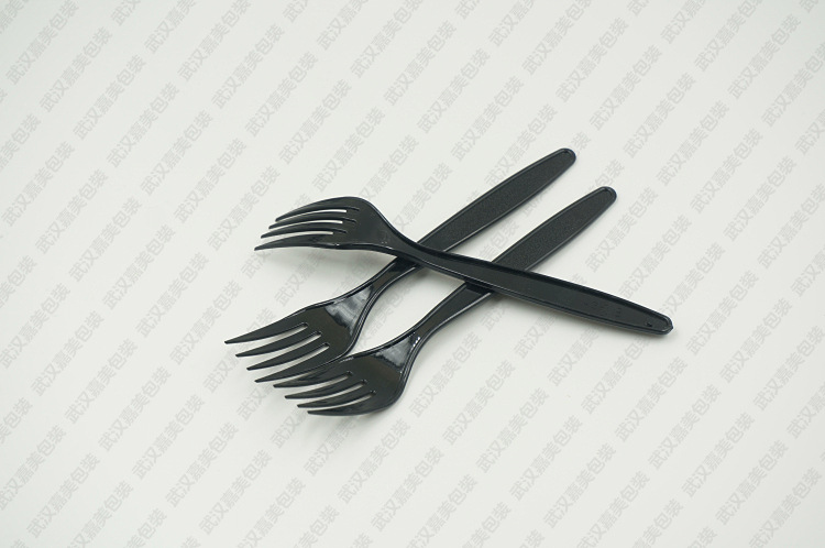 批发一次性塑料黑色白色叉子/西式餐具/甜品蛋糕叉子/100只/包