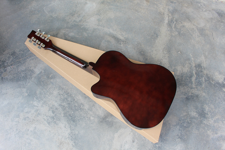 38寸吉他 全椴木吉他 金属旋钮咖啡色jita 厂家直销