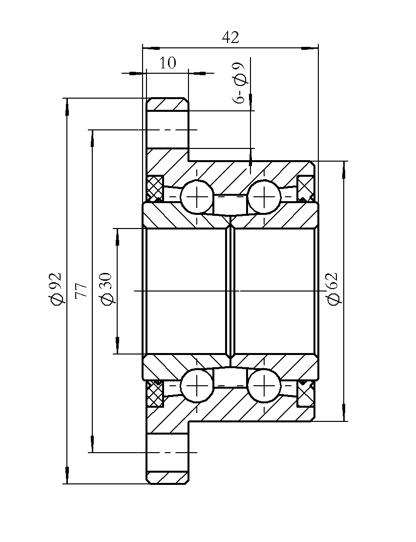 dh7205bd2rs滚珠丝杆专用法兰轴承,免隔圈,傻瓜安装