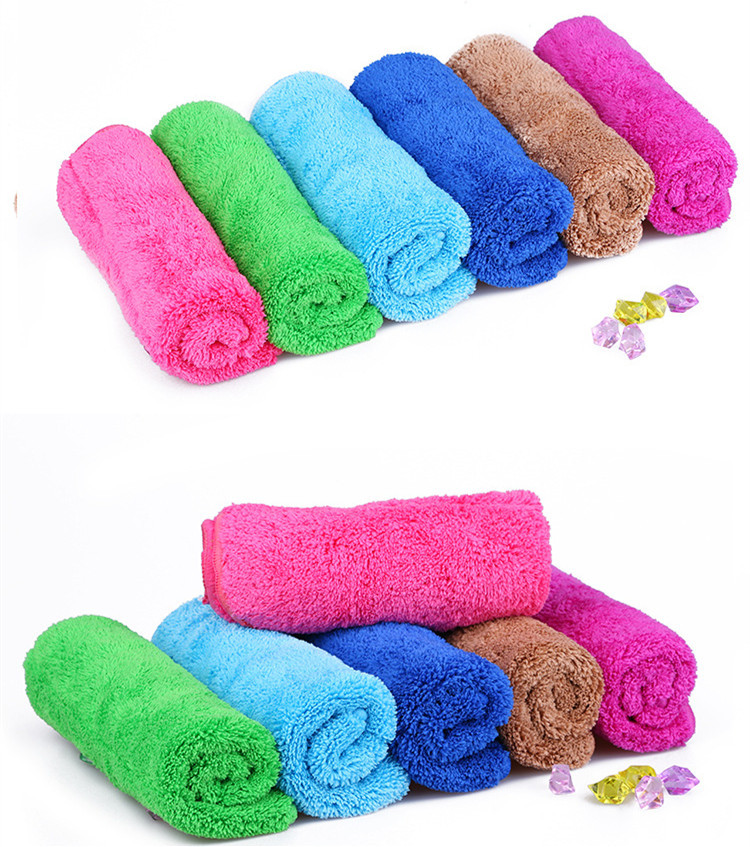 双层加厚珊瑚绒地板布 居家多功能抹布 百洁布 擦车擦厨房30*40cm