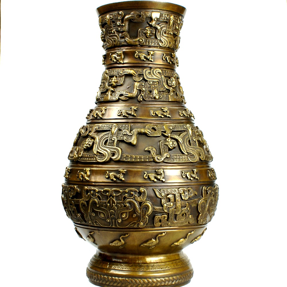 厂家**精致纯铜仿古花瓶 专业铜器定做现代铜器花瓶