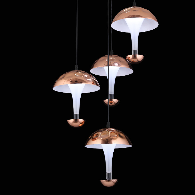 现代创意个性蘑菇灯罩亚克力led吊灯 简约四头四色l餐厅吧台灯具