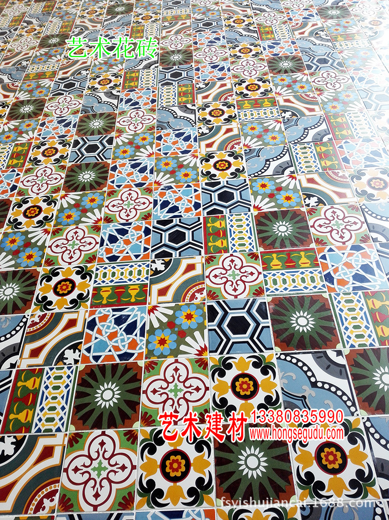 佛山陶瓷家装陶瓷高清喷墨20x20cm 艺术花砖 楼梯 地砖背景墙用砖