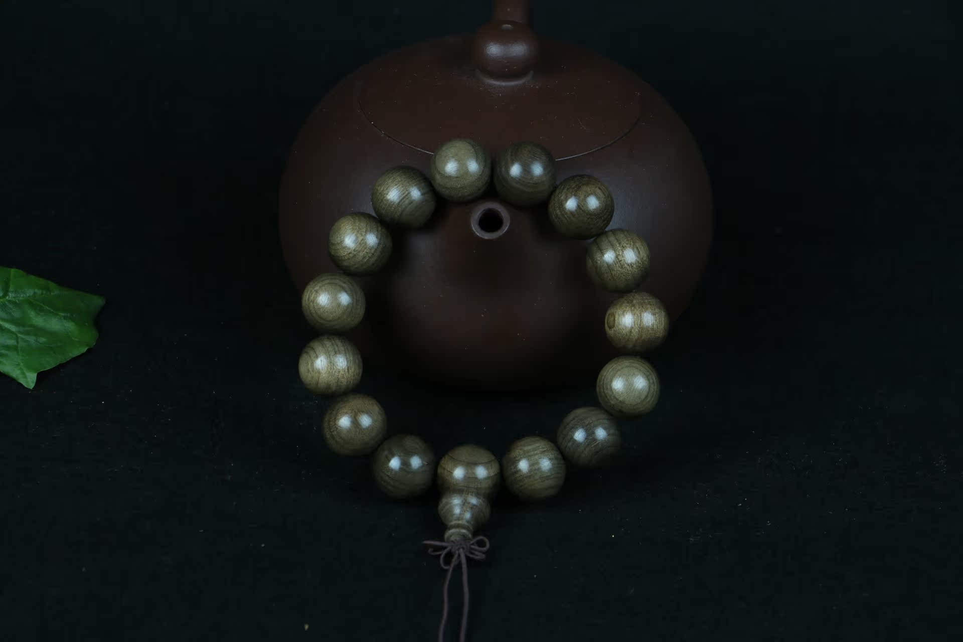 正宗四川乌木 阴沉木佛珠金丝楠手串12颗20mm手