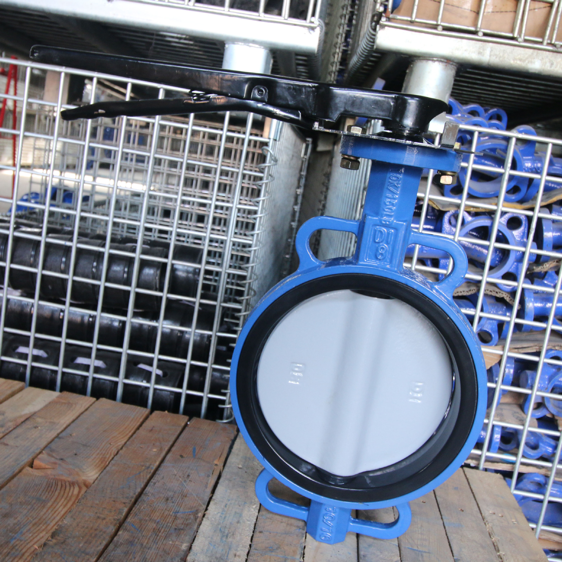 dn250 厂家直销脱硫蝶阀 尼龙板软密封橡胶手动式蝶阀