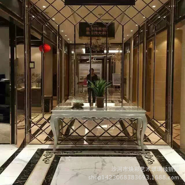 【焕彩拼镜】河北厂家特价供应 茶镜餐厅背景墙玻璃 5mm厚