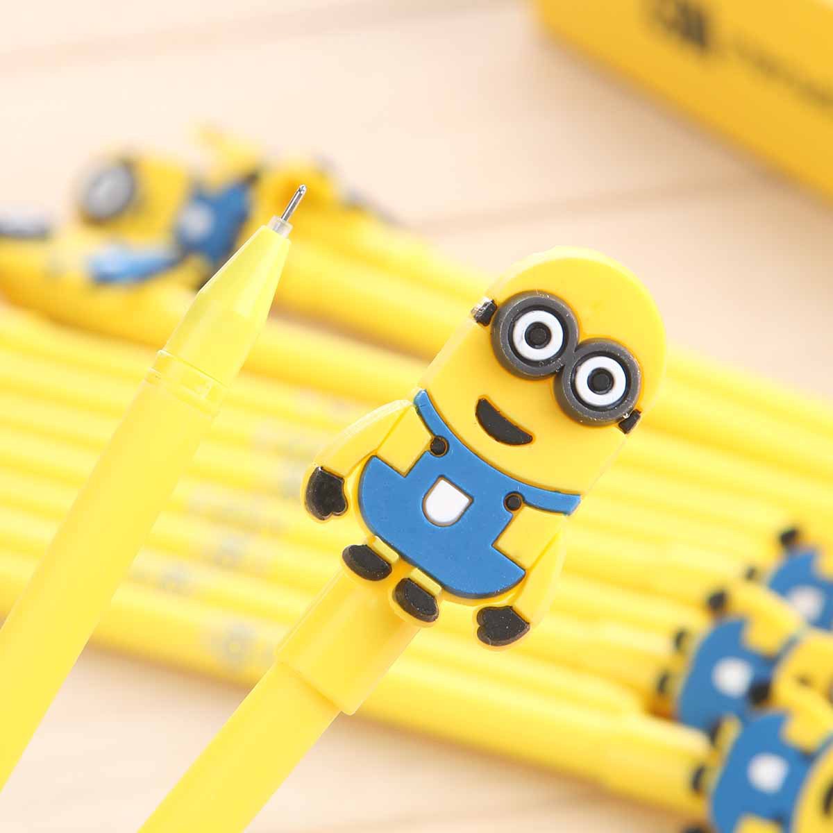 一件代发 软胶中性笔卡通单眼双眼小黄人中性笔水笔 广告促销笔