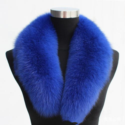 桐乡厂家定做优质狐狸染色蓝狐毛领真毛毛领子质量保证价格合理