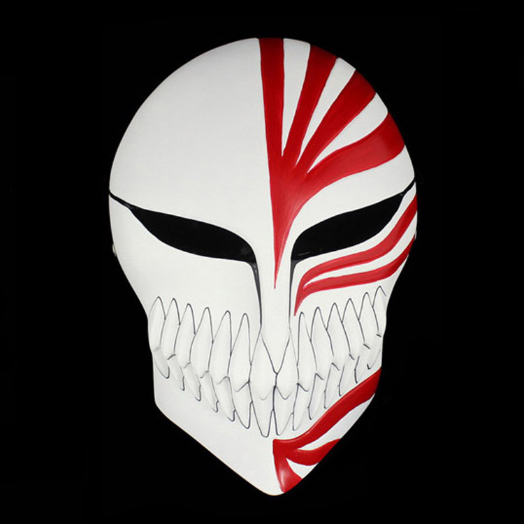 炫彩 化装舞会面具 pvc材质 cosplay黑崎一护 全脸死神面具红黑