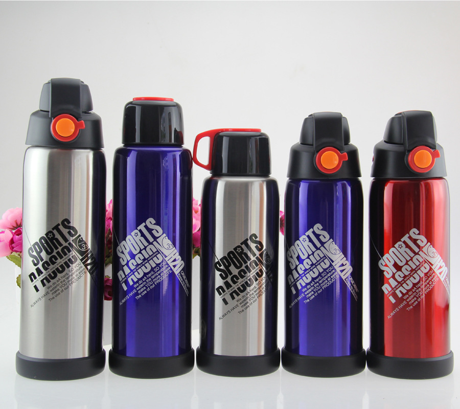 新品上市810号匡迪双层不锈钢保温保冷户外真空运动双盖定制水壶