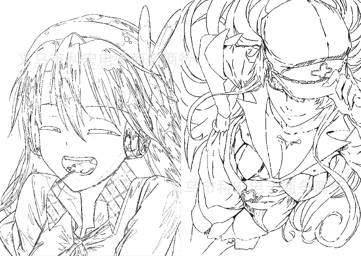 动漫 斩赤红之瞳手绘稿 临摹册 线稿本手