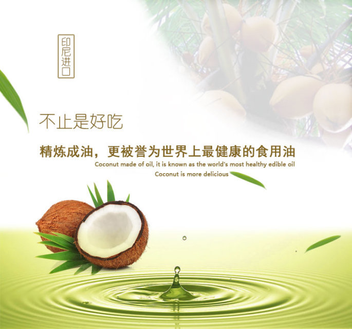 元宵佳节必备 健康的印尼原装进口椰岛香椰子油 新款5l