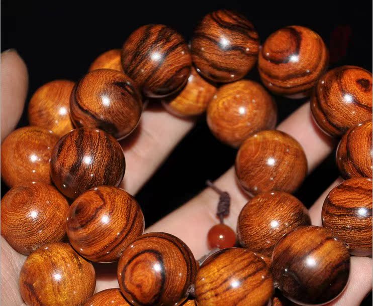 檀印美国沙漠铁木佛珠20男士檀木木质沙漠金手串金