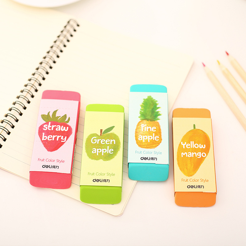 得力水果大橡皮71050彩色 大橡皮修正橡皮擦大号橡皮