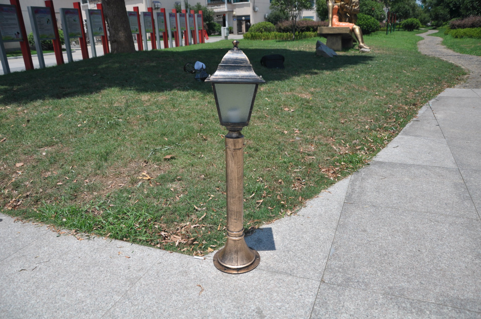 艾尔明 欧式经典大四角角草坪灯 e27灯头 花园灯 庭院灯工程照明