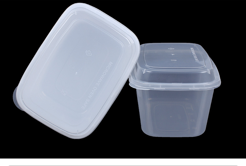 饭盒午餐盒pp塑料盒一次性塑料盒一次性打包盒 方形外卖餐盒.