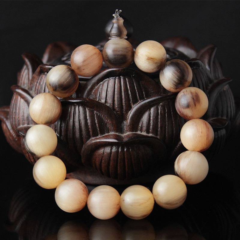 庚午文玩堂天然北山羊角佛珠手串 民族风男女式手链 保真正品