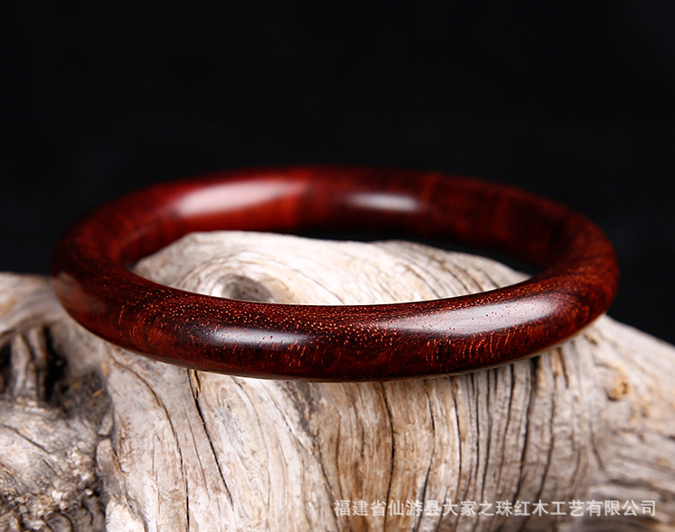 大家之珠民族风小叶紫檀手镯手环女银饰首饰手链红木镯子礼品