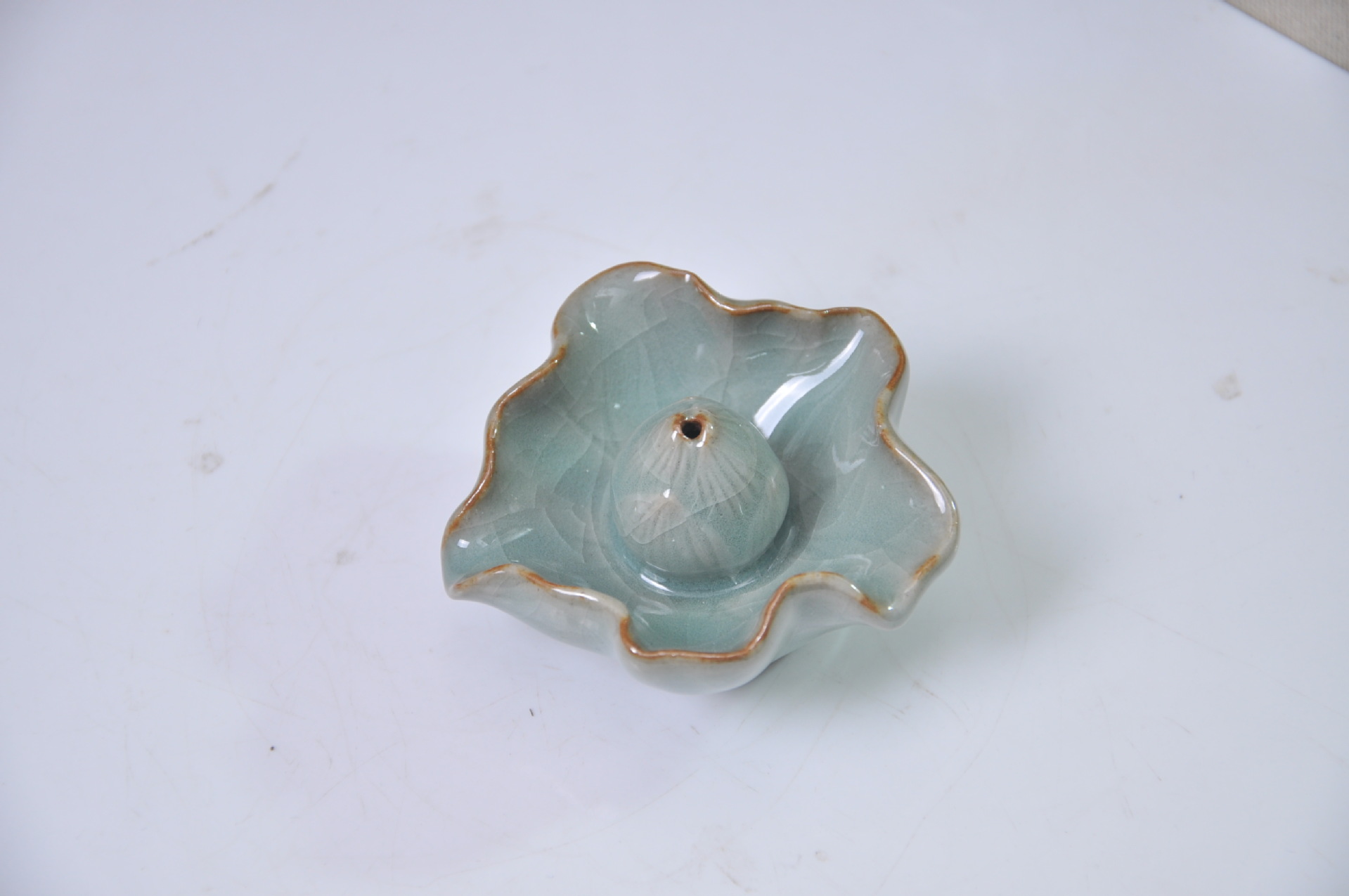 供应 龙泉青瓷 荷叶香插 线香插 可加logo定制 弟窑 如图