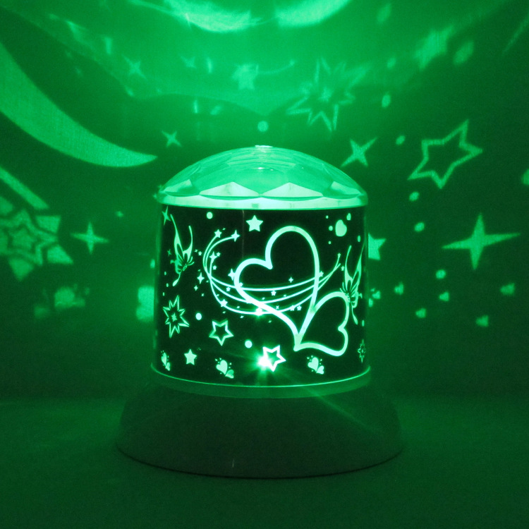 超大旋转投影灯七彩夜灯星星月亮图案大嘴猴图案彩色投影灯