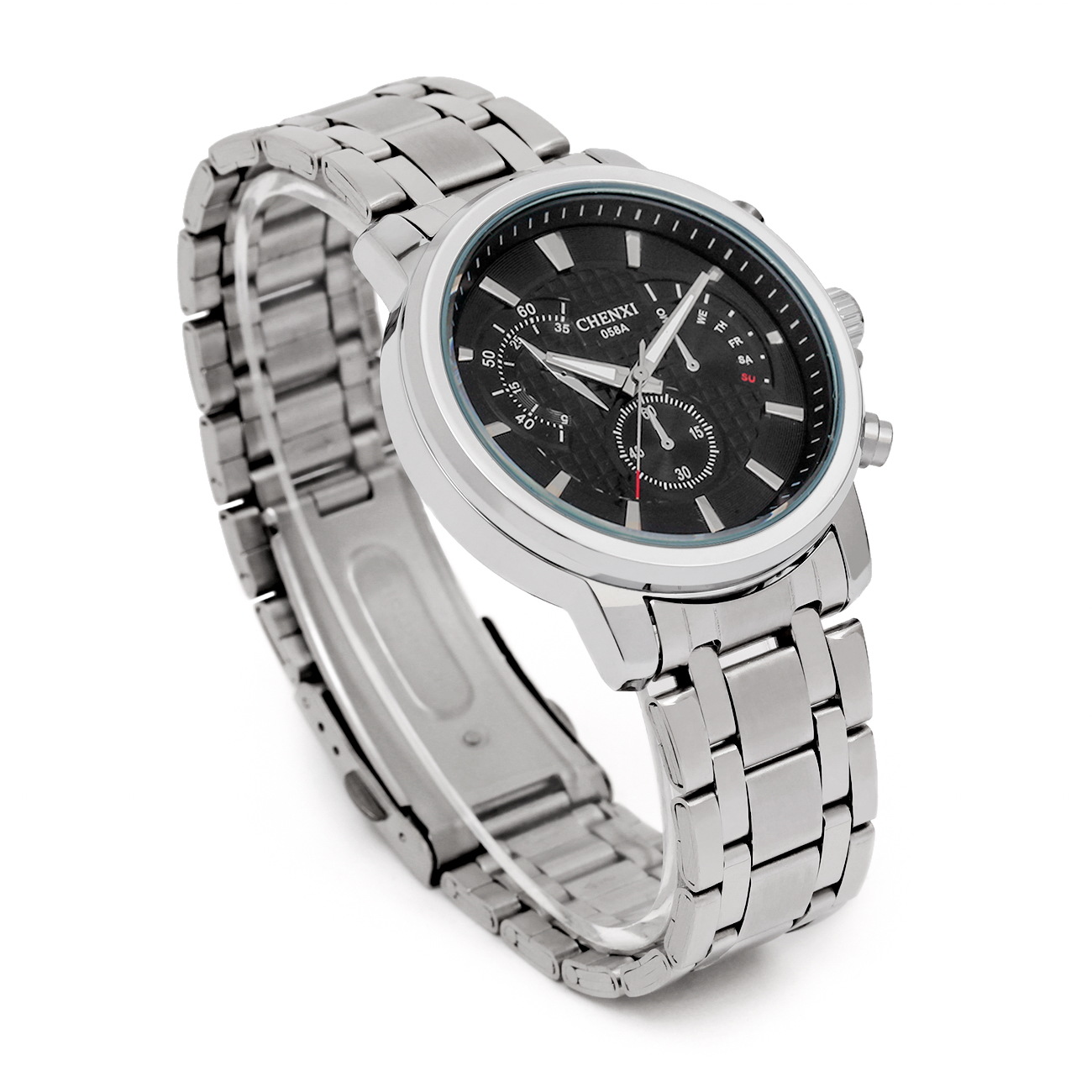 晨曦正品 手表男士 多功能石英表 商务钢带男表新款 防水手表058a