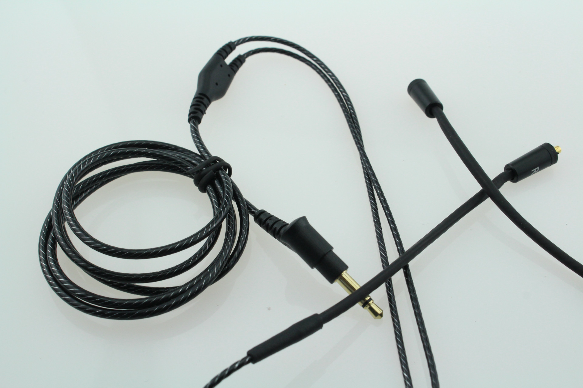 shure舒尔耳机升级线 黑色透明绞线 插针线 维修线 替换线带麦