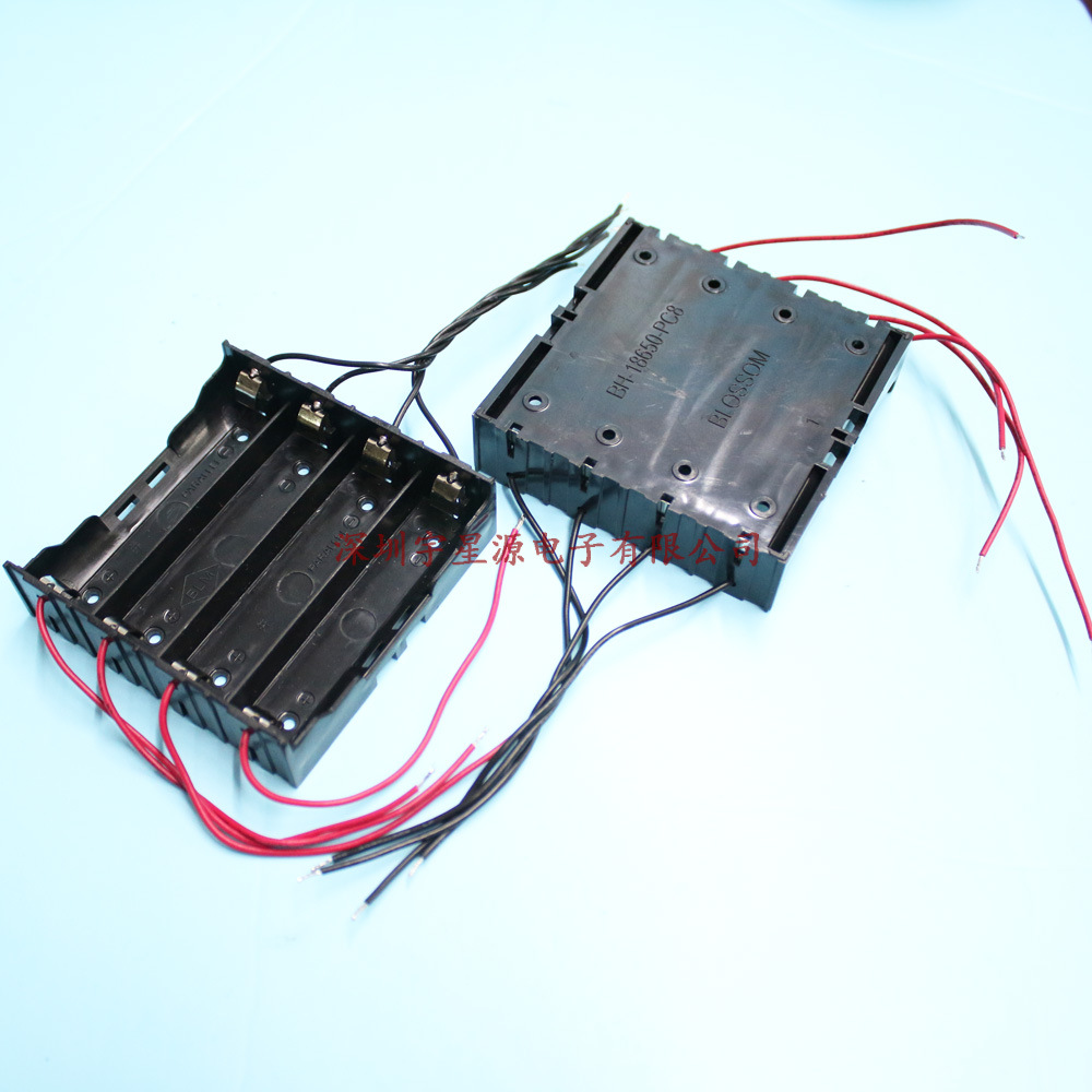 18650电池盒4节并联 3.7v 18650锂电池盒4节 带线并联-阿里巴巴